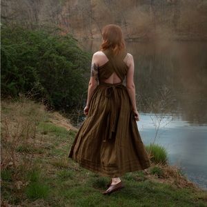 Linennaive Cross Back Linen Dress